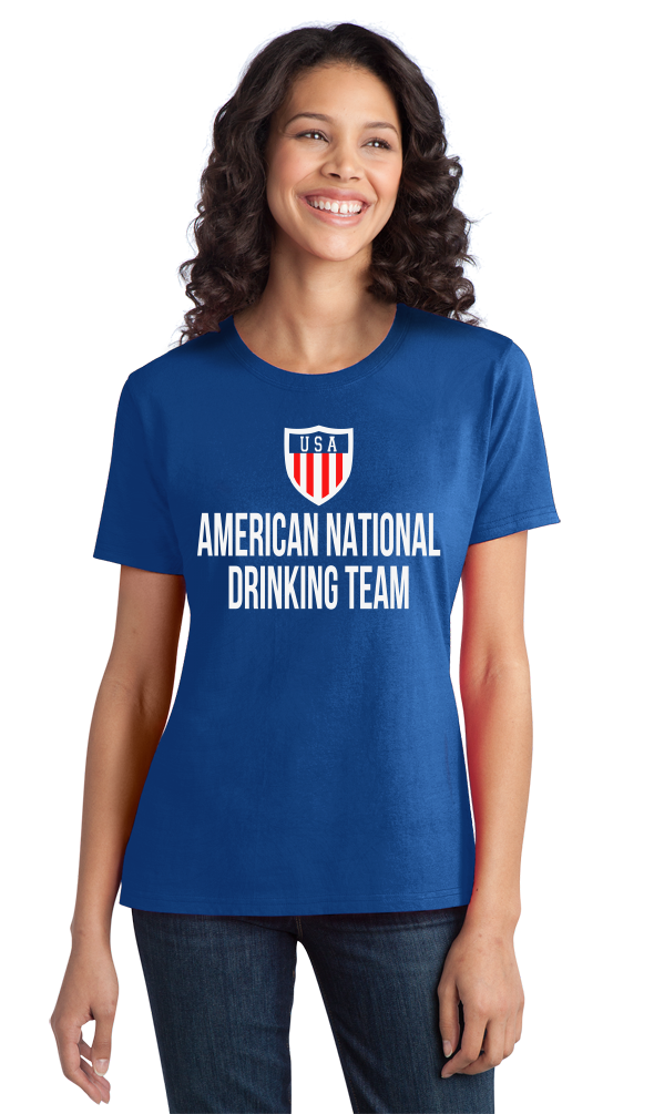 Ladies Royal American National Drinking Team - USA Soccer Football Fan T-shirt