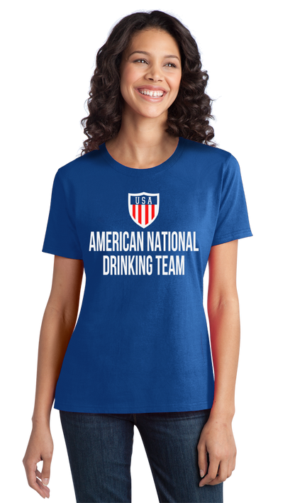 Ladies Royal American National Drinking Team - USA Soccer Football Fan T-shirt