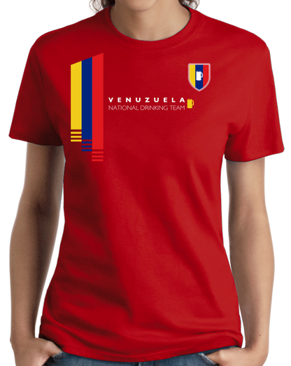 Ladies Red Venezuela National Drinking Team - Venezeulan Soccer Futbol Fan T-shirt