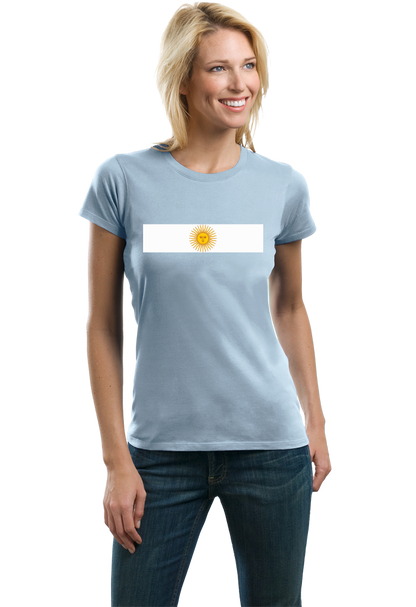 Ladies Light Blue Argentina National Flag - Argentinian Argentine Pride Heritage T-shirt