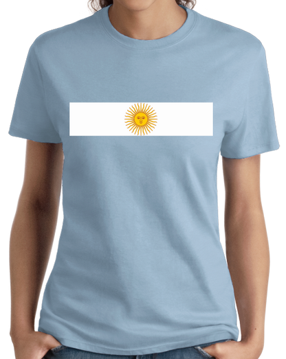 Ladies Light Blue Argentina National Flag - Argentinian Argentine Pride Heritage T-shirt