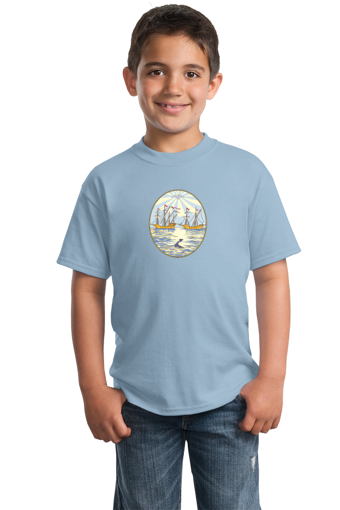 Youth Light Blue Buenos Aires Coat Of Arms - Argentina Pride Tango Argentine T-shirt