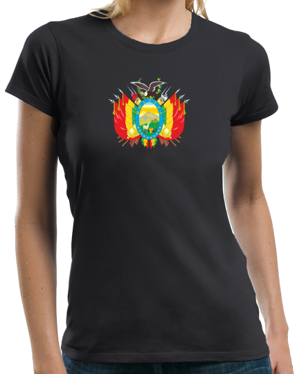 Ladies Black Bolivian Coat Of Arms - Bolivia Pride Heritage Love Ancestry T-shirt