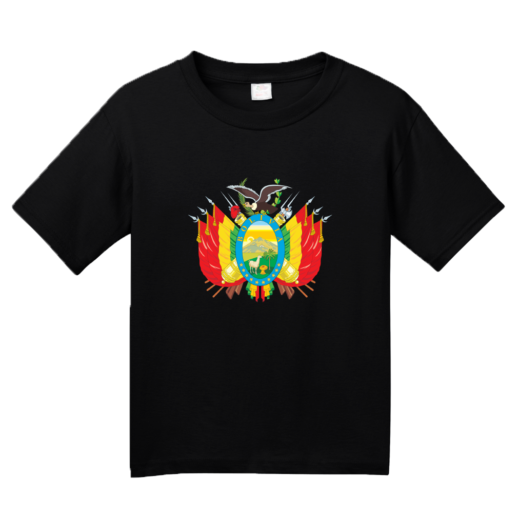 Youth Black Bolivian Coat Of Arms - Bolivia Pride Heritage Love Ancestry T-shirt