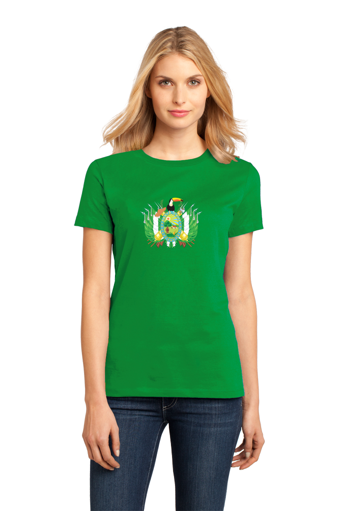 Ladies Green Santa Cruz, Bolivia Department Coat Of Arms - Bolivian Pride T-shirt