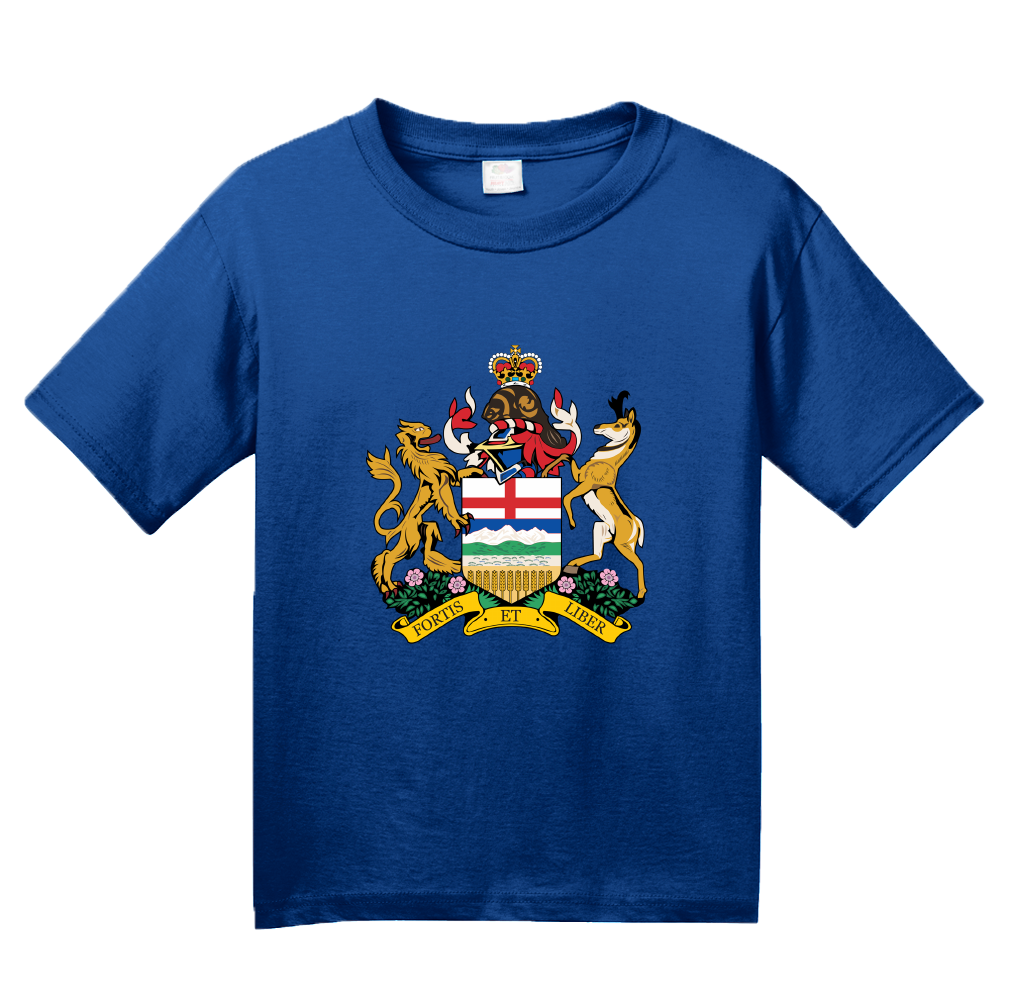 Youth Royal Alberta Provincial Coat Of Arms - Canada Banff Calgary Flag T-shirt