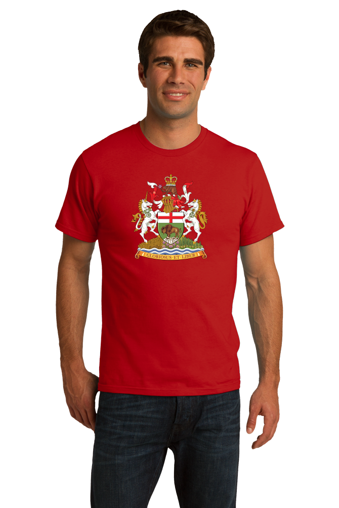 Standard Red Manitoba Provincial Coat Of Arms - Winnipeg Mantinoban Pride T-shirt