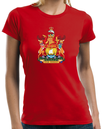 Ladies Red New Brunswick Provincial Coat Of Arms - Canada Nouveau-Brunswick T-shirt