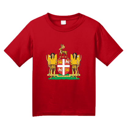 Youth Red Newfoundland & Labrador Provincial Coat Of Arms - Newfie Pride T-shirt
