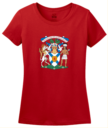 Ladies Red Nova Scotia Provincial Coat Of Arms - Canada Halifax Pride T-shirt