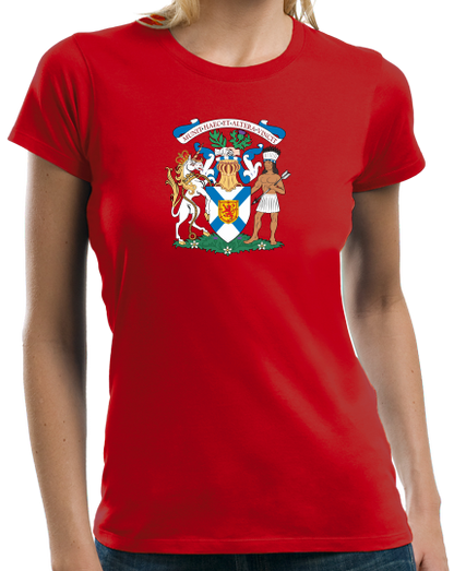 Ladies Red Nova Scotia Provincial Coat Of Arms - Canada Halifax Pride T-shirt