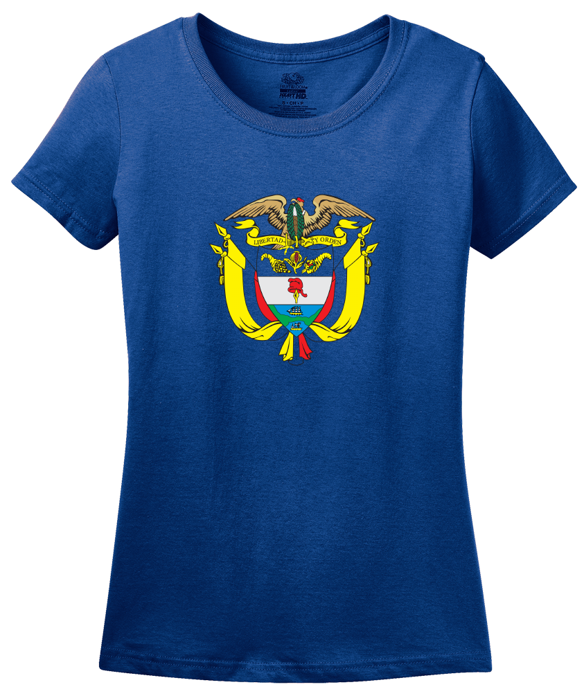 Ladies Royal Colombia Coat Of Arms - Columbian Pride Flag History Heritage T T-shirt