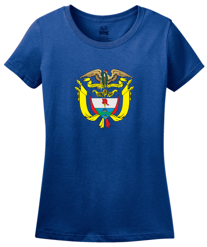 Ladies Royal Colombia Coat Of Arms - Columbian Pride Flag History Heritage T T-shirt
