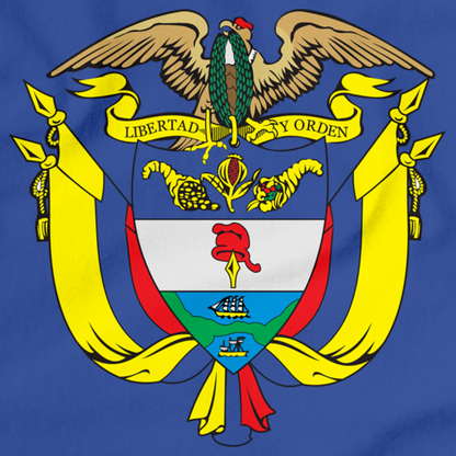COLOMBIA COAT OF ARMS Royal Blue art preview