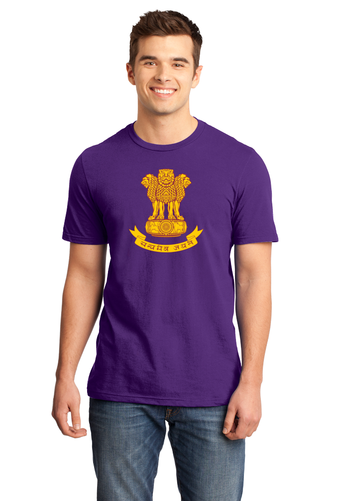 Standard Purple Indian National Emblem - India Heritage Pride Ashoka Lion T-shirt