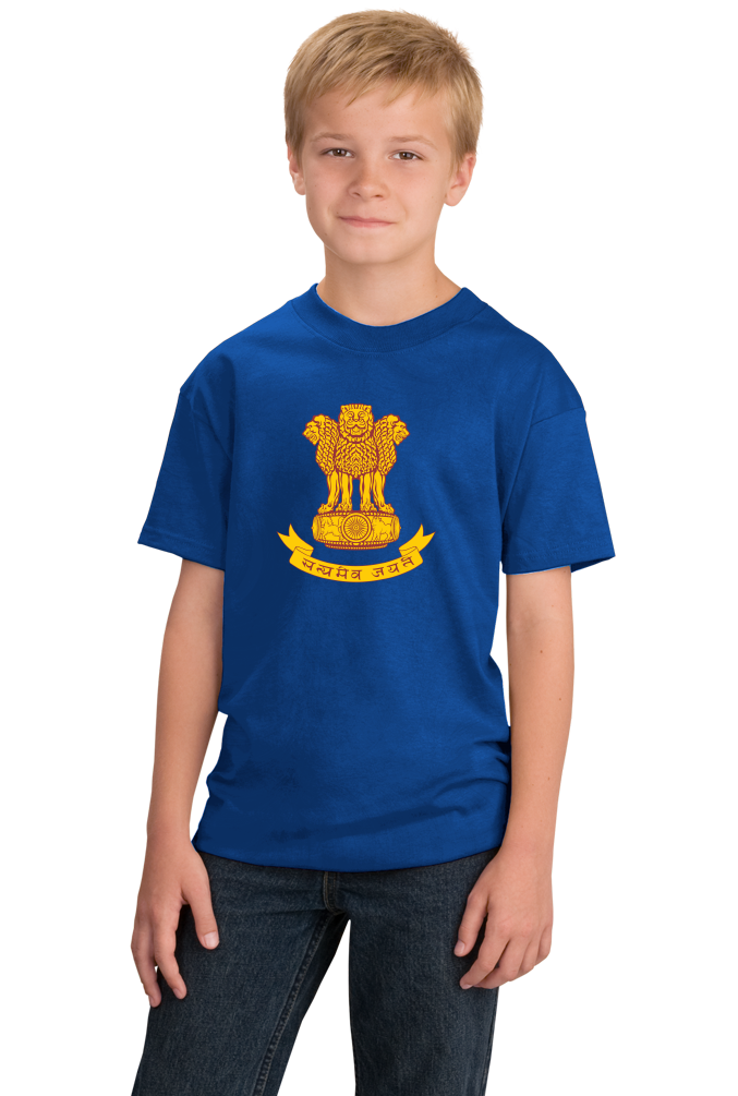 Youth Royal Indian National Emblem - India Heritage Pride Ashoka Lion T-shirt