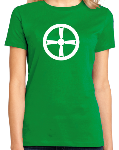Ladies Green Akita City, Tohoku Flag - Japan Japanese Nippon Heritage Pride T T-shirt