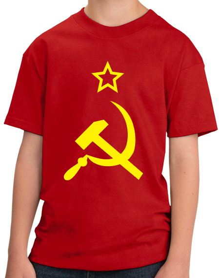 Youth Red USSR Hammer & Sickle Flag - Soviet Union Communism Russia T-shirt