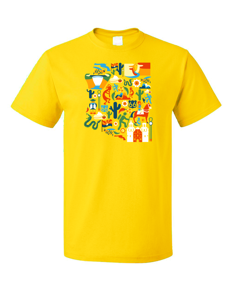 Standard Yellow Arizona Icon Map - Arizona Pride Love Map Fun Cute Gift T-shirt