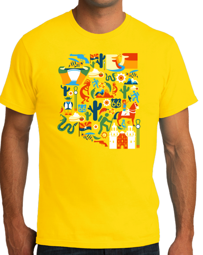 Standard Yellow Arizona Icon Map - Arizona Pride Love Map Fun Cute Gift T-shirt