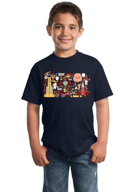 Youth Navy Pennsylvania Icon Map - Pride Love History Heritage Liberty Bell T-shirt