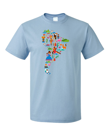 Standard Light Blue South American Icon Map - Argentina Peru Culture Heritage Love T-shirt