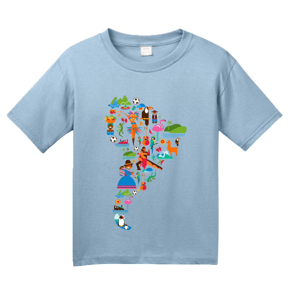 Youth Light Blue South American Icon Map - Argentina Peru Culture Heritage Love T-shirt