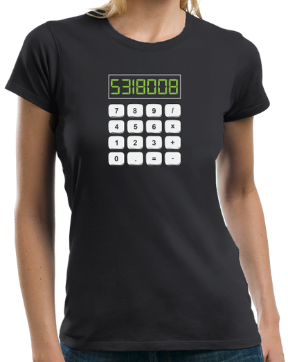 Ladies Black 5318008 - Math Joke Nerd Humor Boobies Funny Engineer Calculator T-shirt
