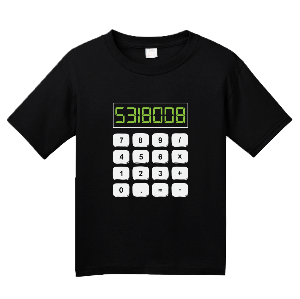 Youth Black 5318008 - Math Joke Nerd Humor Boobies Funny Engineer Calculator T-shirt