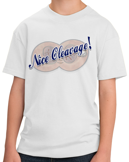 Youth White Nice Cleavage (Furrow)! - Biology Humor Funny Mitosis Joke T-shirt