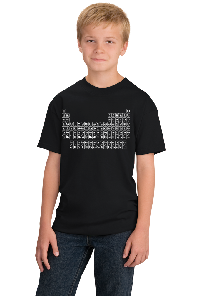 Youth Black Periodic Table Of The Elements - Chemistry Science Funny Nerd T-shirt