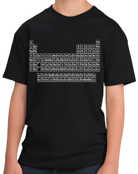 Youth Black Periodic Table Of The Elements - Chemistry Science Funny Nerd T-shirt