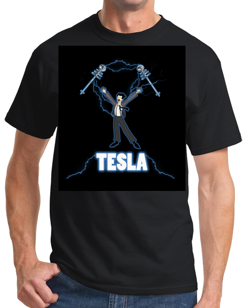 Standard Black Nikola Tesla Coil - Engineering Funny Electricity AC Humor Nerd T-shirt
