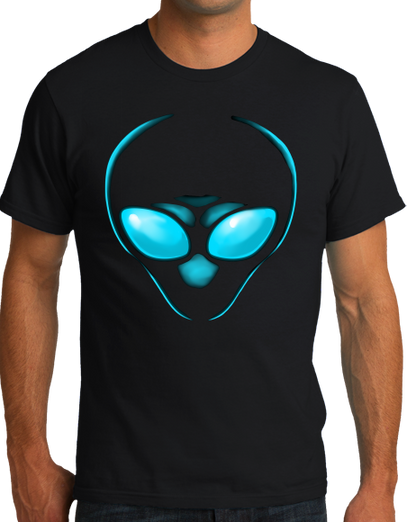 Standard Black Blue Eye Alien - Area 51 UFO Hunter Seeker Roswell Conspiracy T-shirt
