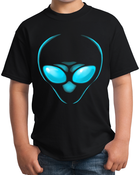 Youth Black Blue Eye Alien - Area 51 UFO Hunter Seeker Roswell Conspiracy T-shirt