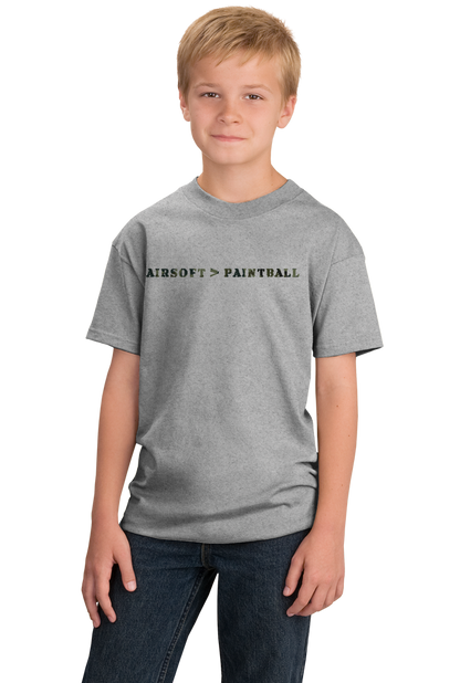 Youth Grey Airsoft > Paintball - Paintball Gun Combat Enthusiast Humor T-shirt