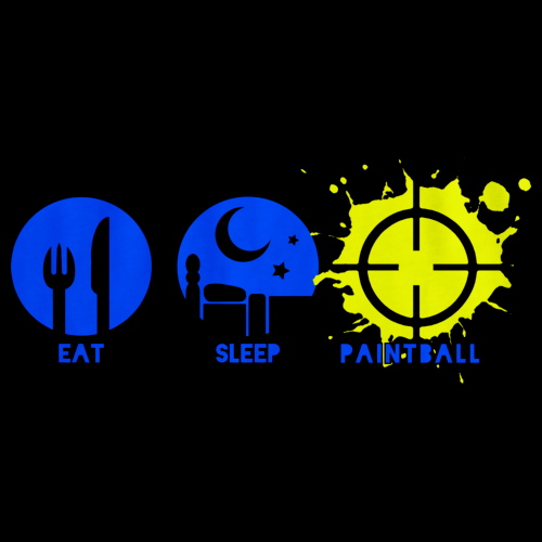 Eat, Sleep, Paintball Paintball Gun Combat Enthusiast Black Art Preview