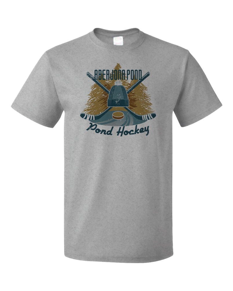 Unisex Grey Aberjona Pond, MA Pond Hockey Old Time T-shirt