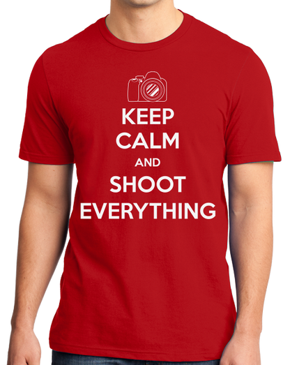 Standard Red Keep Calm And Shoot Everything - Photographer Humor Funny T-shirt