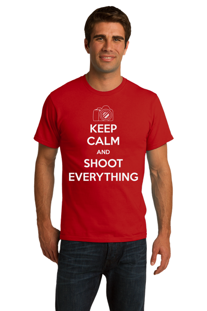 Standard Red Keep Calm And Shoot Everything - Photographer Humor Funny T-shirt
