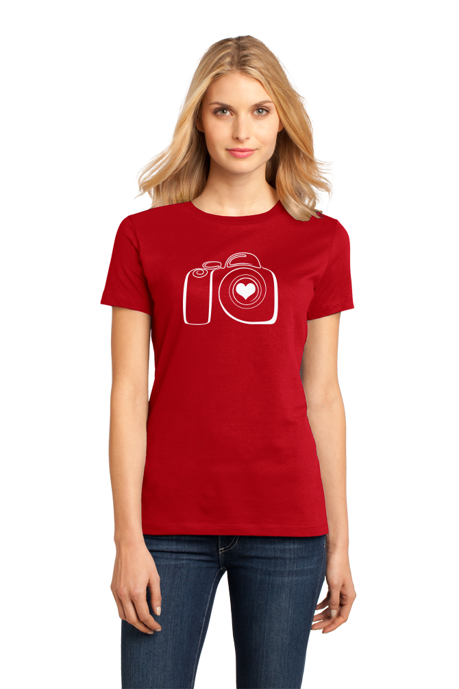 Ladies Red PHOTOGRAPHY LOVE T-shirt