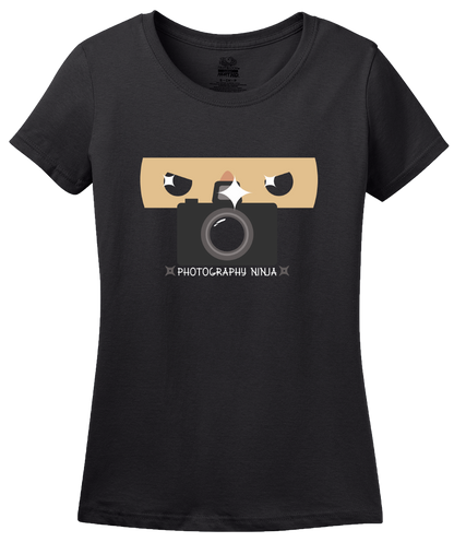 Ladies Black Photography Ninja - Funny Photographer Humor Camera Cute T-shirt