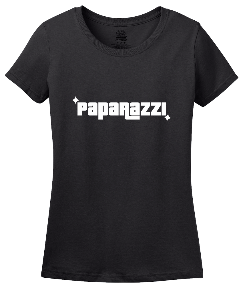 Ladies Black Paparazzi - Photography Funny Photographer Party Humor Silly T-shirt