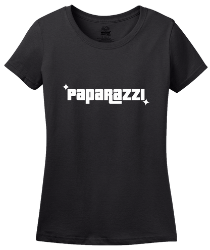 Ladies Black Paparazzi - Photography Funny Photographer Party Humor Silly T-shirt