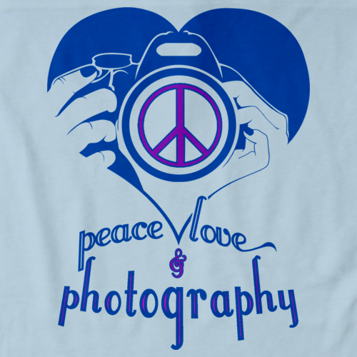 PEACE, LOVE, PHOTOGRAPHY Light blue art preview