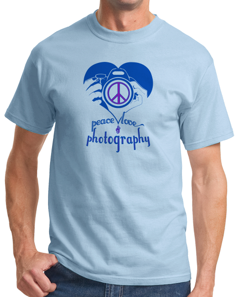 Standard Light Blue Peace, Love, Photography - Photographer Values Funny Pride T-shirt