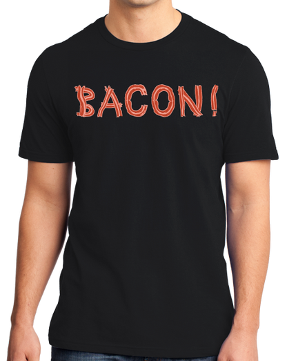 Standard Black Bacon! (Made Out Of Bacon!) - Bacon Love Pork Fan Funny T-shirt