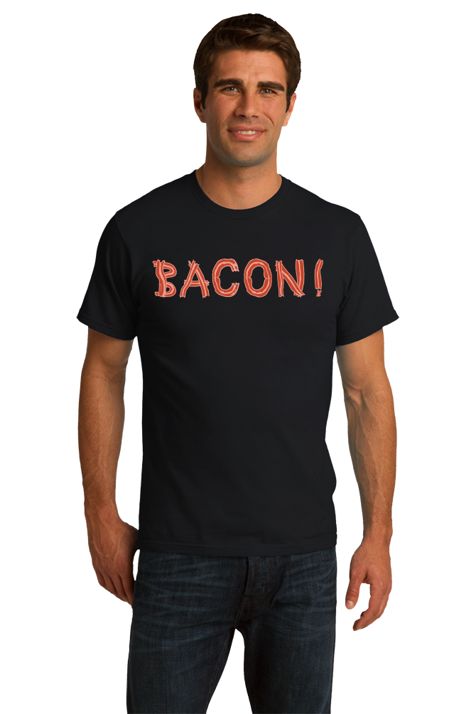 Standard Black Bacon! (Made Out Of Bacon!) - Bacon Love Pork Fan Funny T-shirt