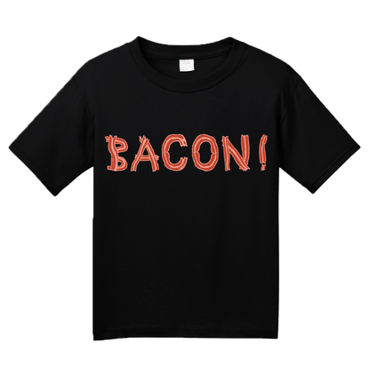Youth Black Bacon! (Made Out Of Bacon!) - Bacon Love Pork Fan Funny T-shirt