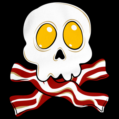 Bacon N' Eggs Skull | Breakfast Humor Black art preview